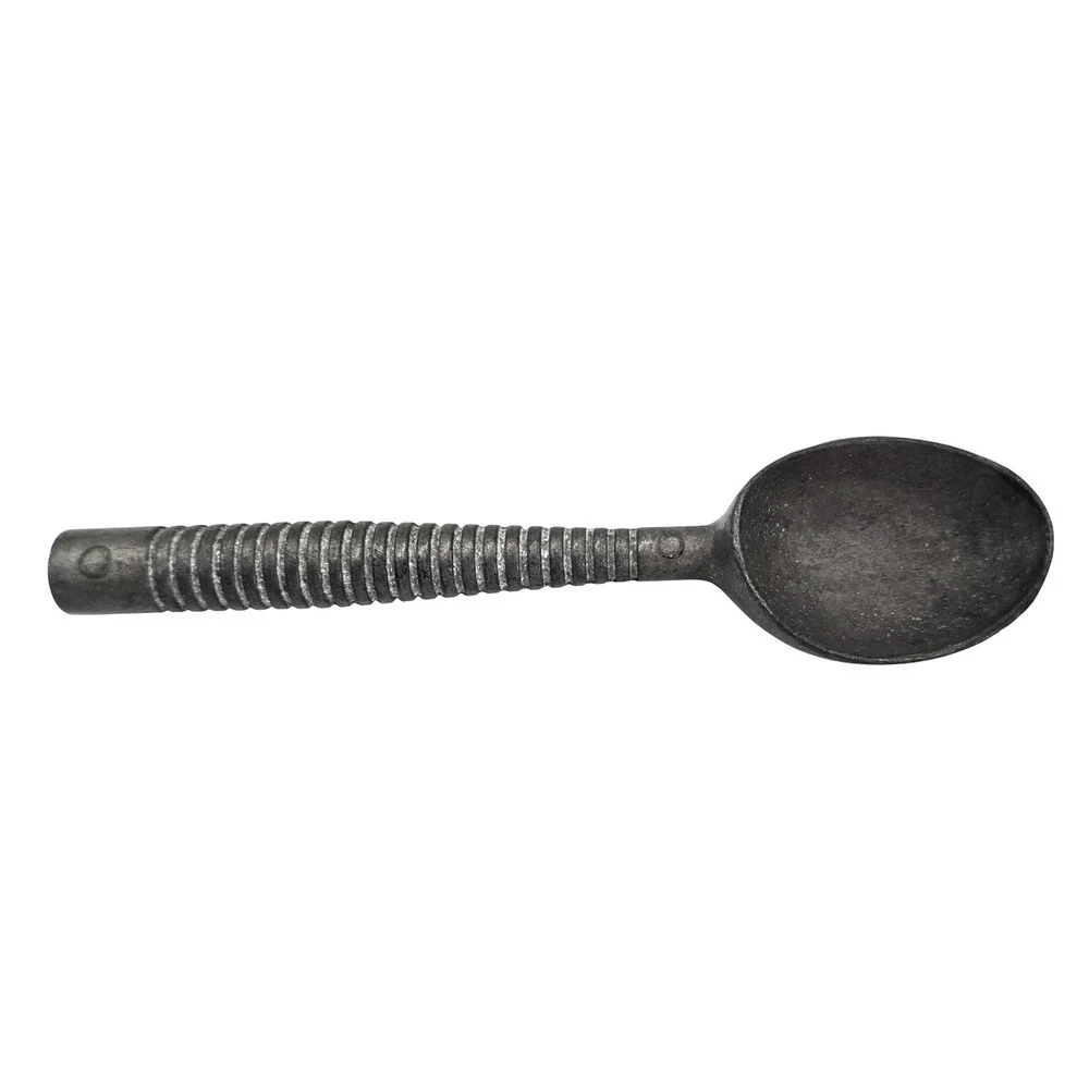 Vintage Ice Cream Scoop Ribbed Handle Cast Aluminum 7 Inch Silver Taiwan MCM